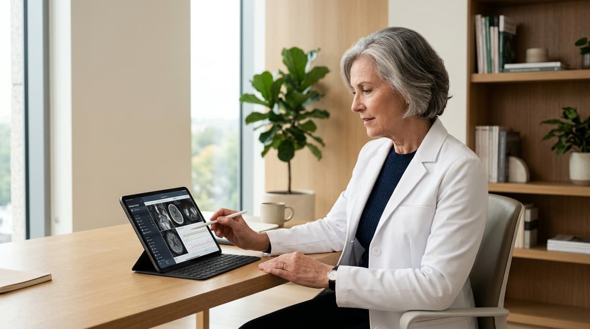 Managing Physician Reviewing Healthcare Revenue Analytics and Clinical Outcomes